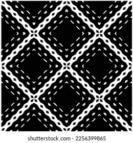 Vector pattern in geometric ornamental style. Black and white color.Seamless repeat pattern.Simple geo all over print block for apparel textile, ladies dress, fashion garment, digital wall paper.