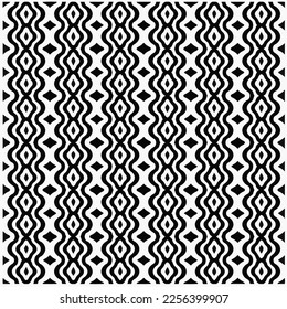 Vector pattern in geometric ornamental style. Black and white color.Seamless repeat pattern.Simple geo all over print block for apparel textile, ladies dress, fashion garment, digital wall paper.