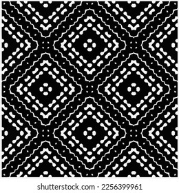 Vector pattern in geometric ornamental style. Black and white color.Seamless repeat pattern.Simple geo all over print block for apparel textile, ladies dress, fashion garment, digital wall paper.