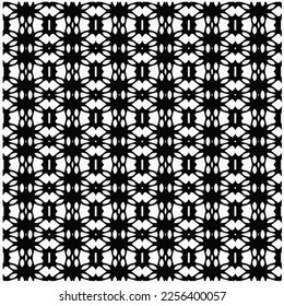 Vector pattern in geometric ornamental style. Black and white color.Seamless repeat pattern.Simple geo all over print block for apparel textile, ladies dress, fashion garment, digital wall paper.