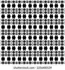 Vector pattern in geometric ornamental style. Black and white color.Seamless repeat pattern.Simple geo all over print block for apparel textile, ladies dress, fashion garment, digital wall paper.