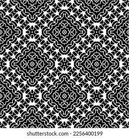 Vector pattern in geometric ornamental style. Black and white color.Seamless repeat pattern.Simple geo all over print block for apparel textile, ladies dress, fashion garment, digital wall paper.