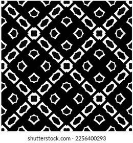 Vector pattern in geometric ornamental style. Black and white color.Seamless repeat pattern.Simple geo all over print block for apparel textile, ladies dress, fashion garment, digital wall paper.