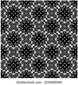 Vector pattern in geometric ornamental style. Black and white color.Seamless repeat pattern.Simple geo all over print block for apparel textile, ladies dress, fashion garment, digital wall paper.