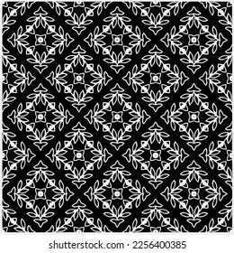 Vector pattern in geometric ornamental style. Black and white color.Seamless repeat pattern.Simple geo all over print block for apparel textile, ladies dress, fashion garment, digital wall paper.