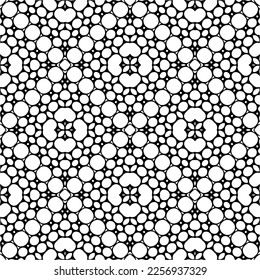 Vector pattern in geometric ornamental style. Black and white color.Seamless repeat pattern.Simple geo all over print block for apparel textile, ladies dress, fashion garment, digital wall paper.