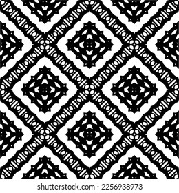 Vector pattern in geometric ornamental style. Black and white color.Seamless repeat pattern.Simple geo all over print block for apparel textile, ladies dress, fashion garment, digital wall paper.