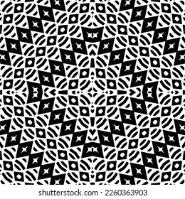 Vector pattern in geometric ornamental style. Black and white color.Seamless repeat pattern.Simple geo all over print block for apparel textile, ladies dress, fashion garment, digital wall paper.