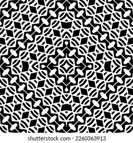 Vector pattern in geometric ornamental style. Black and white color.Seamless repeat pattern.Simple geo all over print block for apparel textile, ladies dress, fashion garment, digital wall paper.