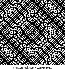 Vector pattern in geometric ornamental style. Black and white color.Seamless repeat pattern.Simple geo all over print block for apparel textile, ladies dress, fashion garment, digital wall paper.