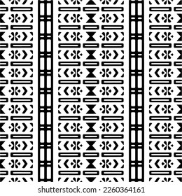 Vector pattern in geometric ornamental style. Black and white color.Seamless repeat pattern.Simple geo all over print block for apparel textile, ladies dress, fashion garment, digital wall paper.