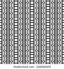 Vector pattern in geometric ornamental style. Black and white color.Seamless repeat pattern.Simple geo all over print block for apparel textile, ladies dress, fashion garment, digital wall paper.