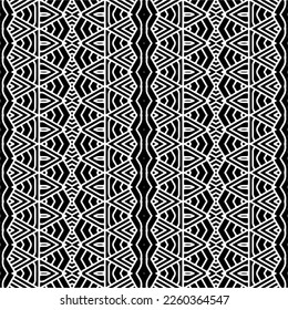 Vector pattern in geometric ornamental style. Black and white color.Seamless repeat pattern.Simple geo all over print block for apparel textile, ladies dress, fashion garment, digital wall paper.
