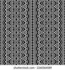Vector pattern in geometric ornamental style. Black and white color.Seamless repeat pattern.Simple geo all over print block for apparel textile, ladies dress, fashion garment, digital wall paper.
