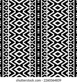 Vektormuster im geometrischen Zierstil. Schwarz-Weiß-Farbe.Nahtloses Wiederholmuster.Einfaches Geo auf dem gesamten Druckblock für Bekleidung, Damenkleidung, Modebekleidung, digitales Tapete.