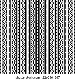Vector pattern in geometric ornamental style. Black and white color.Seamless repeat pattern.Simple geo all over print block for apparel textile, ladies dress, fashion garment, digital wall paper.