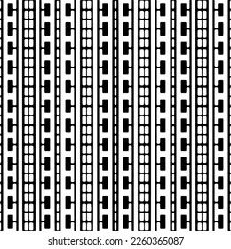 Vector pattern in geometric ornamental style. Black and white color.Seamless repeat pattern.Simple geo all over print block for apparel textile, ladies dress, fashion garment, digital wall paper.