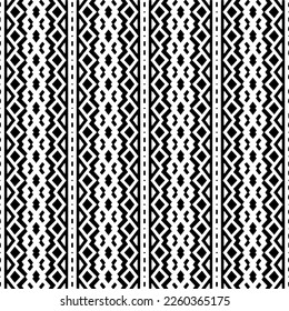 Vector pattern in geometric ornamental style. Black and white color.Seamless repeat pattern.Simple geo all over print block for apparel textile, ladies dress, fashion garment, digital wall paper.