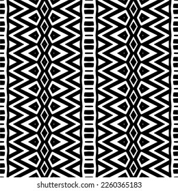 Vector pattern in geometric ornamental style. Black and white color.Seamless repeat pattern.Simple geo all over print block for apparel textile, ladies dress, fashion garment, digital wall paper.