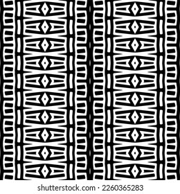 Patrón vectorial en estilo ornamental geométrico. Color negro y blanco.Patrón de repetición sin inconvenientes.Goma simple por todo el bloque de impresión para ropa textil, vestido de señoras, ropa de moda, papel de pared digital.
