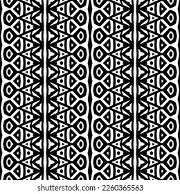 Vector pattern in geometric ornamental style. Black and white color.Seamless repeat pattern.Simple geo all over print block for apparel textile, ladies dress, fashion garment, digital wall paper.
