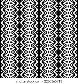 Vector pattern in geometric ornamental style. Black and white color.Seamless repeat pattern.Simple geo all over print block for apparel textile, ladies dress, fashion garment, digital wall paper.
