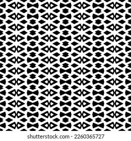 Vector pattern in geometric ornamental style. Black and white color.Seamless repeat pattern.Simple geo all over print block for apparel textile, ladies dress, fashion garment, digital wall paper.