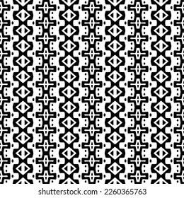 Vector pattern in geometric ornamental style. Black and white color.Seamless repeat pattern.Simple geo all over print block for apparel textile, ladies dress, fashion garment, digital wall paper.