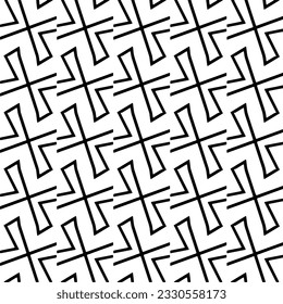 Vector pattern in geometric ornamental style. Black and white color.Seamless repeat pattern.Simple geo all over print block for apparel textile, ladies dress, fashion garment, digital wall paper.