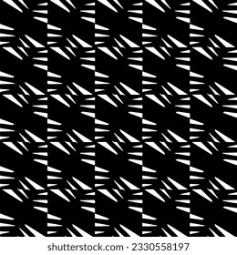 Vector pattern in geometric ornamental style. Black and white color.Seamless repeat pattern.Simple geo all over print block for apparel textile, ladies dress, fashion garment, digital wall paper.