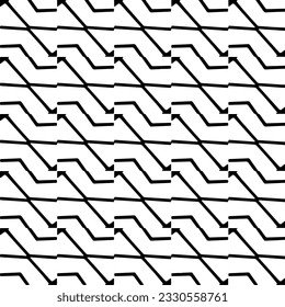 Vector pattern in geometric ornamental style. Black and white color.Seamless repeat pattern.Simple geo all over print block for apparel textile, ladies dress, fashion garment, digital wall paper.
