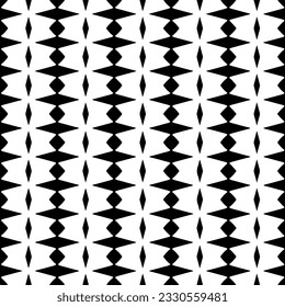 Vector pattern in geometric ornamental style. Black and white color.Seamless repeat pattern.Simple geo all over print block for apparel textile, ladies dress, fashion garment, digital wall paper.