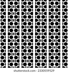 Vector pattern in geometric ornamental style. Black and white color.Seamless repeat pattern.Simple geo all over print block for apparel textile, ladies dress, fashion garment, digital wall paper.