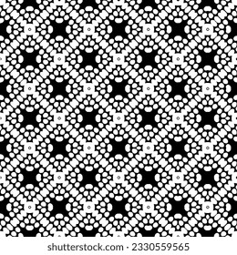 Vector pattern in geometric ornamental style. Black and white color.Seamless repeat pattern.Simple geo all over print block for apparel textile, ladies dress, fashion garment, digital wall paper.