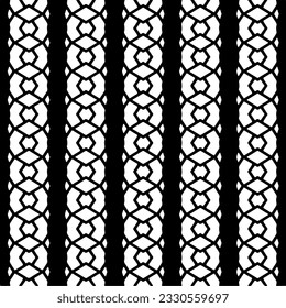 Vector pattern in geometric ornamental style. Black and white color.Seamless repeat pattern.Simple geo all over print block for apparel textile, ladies dress, fashion garment, digital wall paper.