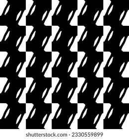 Vector pattern in geometric ornamental style. Black and white color.Seamless repeat pattern.Simple geo all over print block for apparel textile, ladies dress, fashion garment, digital wall paper.