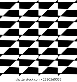 Vector pattern in geometric ornamental style. Black and white color.Seamless repeat pattern.Simple geo all over print block for apparel textile, ladies dress, fashion garment, digital wall paper.