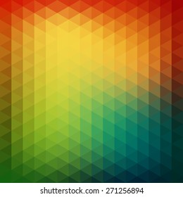 Vector pattern of geometric shapes. Colorful-mosaic-banner. Geometric hipster retro background with place for your text. Retro triangle background