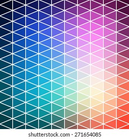 Vector pattern of geometric shapes. Colorful-mosaic-banner. Geometric hipster retro background with place for your text. Retro triangle background.