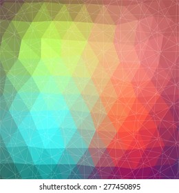 Vector pattern of geometric shapes. Colorful-mosaic-banner. Geometric hipster retro background with place for your text. Retro triangle background