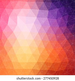 Vector pattern of geometric shapes. Colorful-mosaic-banner. Geometric hipster retro background with place for your text. Retro triangle background