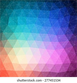 Vector pattern of geometric shapes. Colorful-mosaic-banner. Geometric hipster retro background with place for your text. Retro triangle background