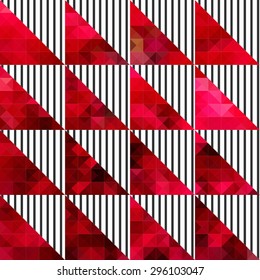 Vector pattern of geometric shapes. Colorful-mosaic-banner. Geometric hipster retro background with place for your text. Retro triangle background
