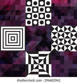 Vector pattern of geometric shapes. Colorful-mosaic-banner. Geometric hipster retro background with place for your text. Retro triangle background