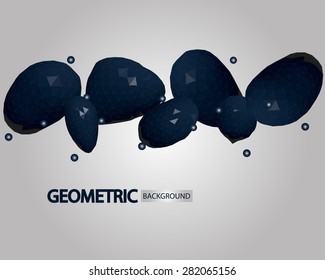 Vector pattern of geometric shapes. Hi-tech mosaic banner. Geometric stylish fashion background with place for your text. 3d triangle background