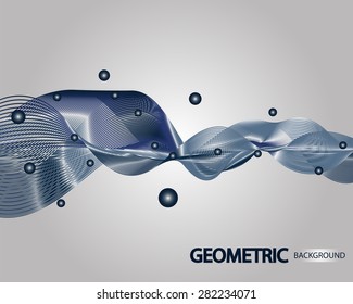 Vector pattern of geometric shapes. Hi-tech wave banner. Geometric stylish fashion background with place for your text. 3d triangle background