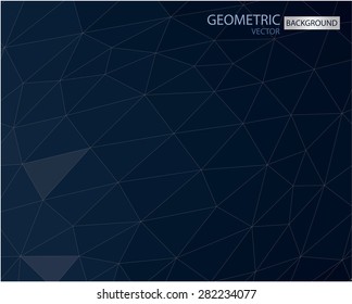 Vector pattern of geometric shapes. Hi-tech mosaic banner. Geometric stylish fashion background with place for your text. 3d triangle background