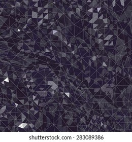 Vector pattern of geometric shapes. Mosaic banner. Geometric stylish fashion violet and grey mesh background with place for your text. 3d triangle background