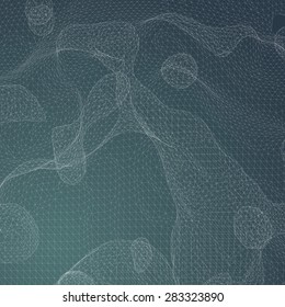 Vector pattern of geometric shapes. Mosaic banner. Geometric stylish fashion mesh background with place for your text. 3d triangle background