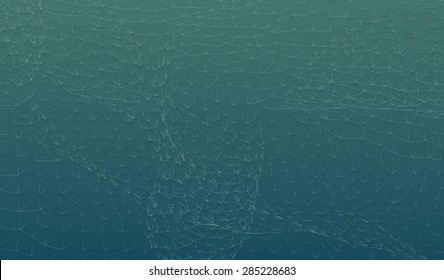 Vector pattern of geometric shapes. Mosaic banner. Geometric stylish fashion green turquoise mesh background with place for your text. 3d triangle background